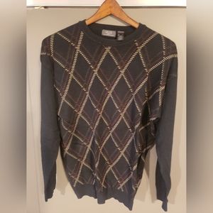 Sweater, Claiborne, blue pattern,